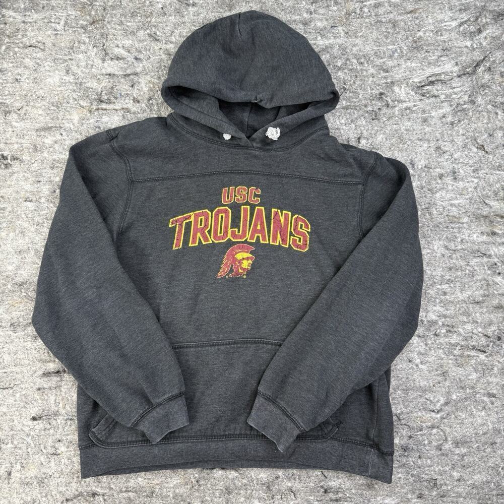 Red Oak Sports Wear USC Trojans Gray Long Sleeve Pullover Jacket Men's Size XL